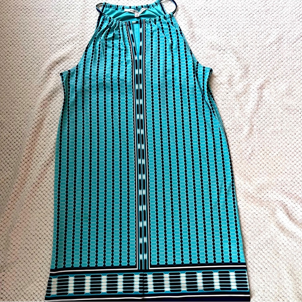 Max Studio Aqua Halter Dress - Size L beachy